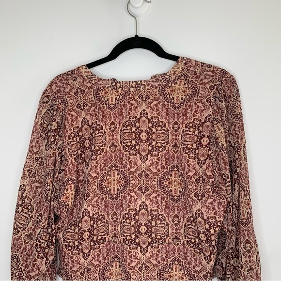 Madewell kaleidoscope drawstring waist button front top - Picture 7 of 12